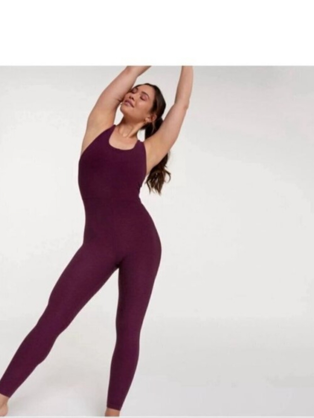 CALIA by Carrie Underwood Deep Plum Seamless Strappy Jumpsuit
